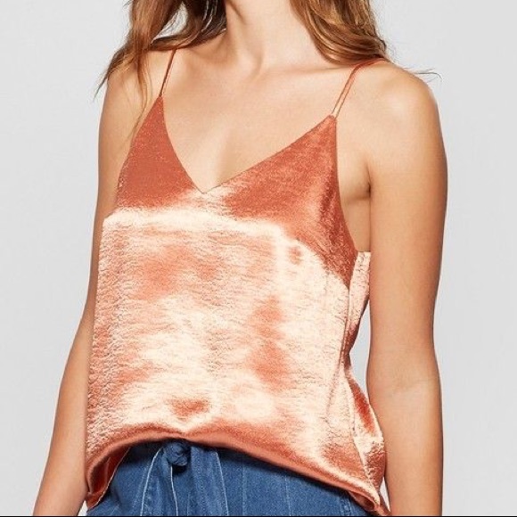 a new day Tops - A NEW DAY | Satin Copper Metallic Camisole